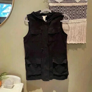 MATTY M BLACK CARDIGAN WITH HOOD S